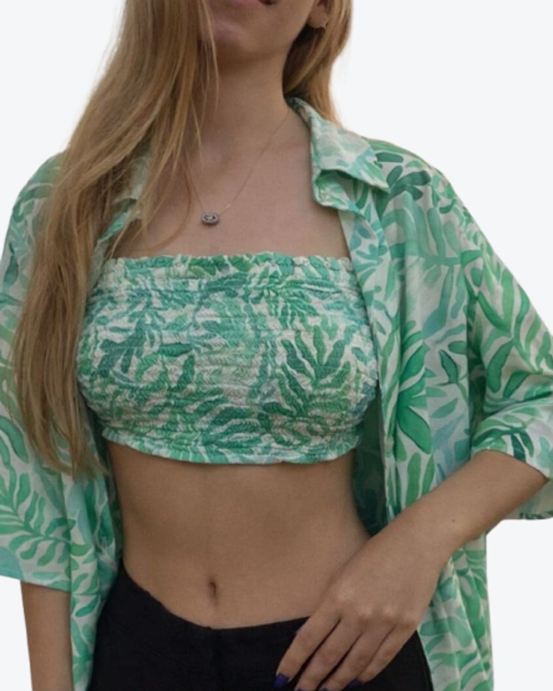 Conjunto Camisa e Top Lastex