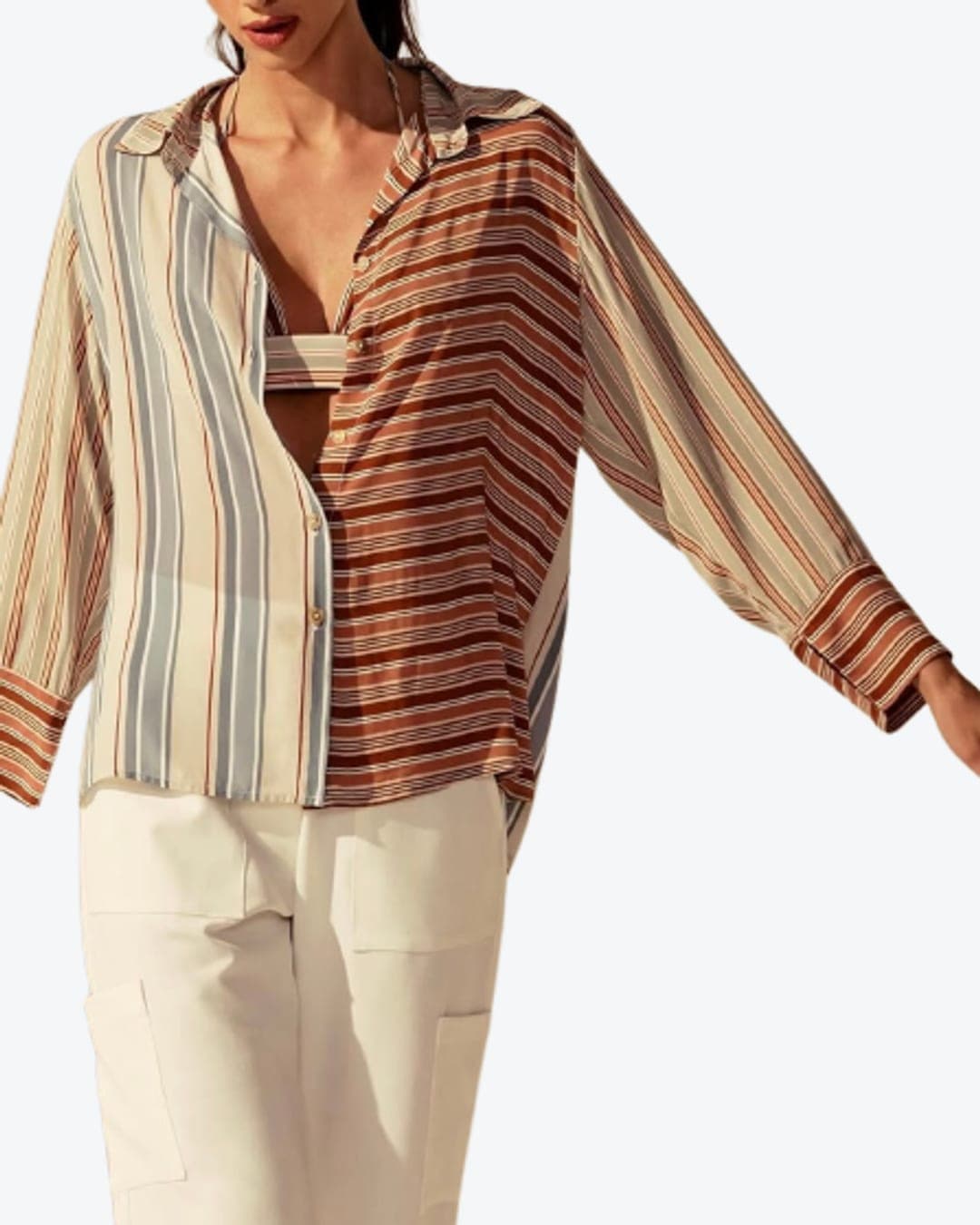Camisa Estampa Dupla de Manga Longa