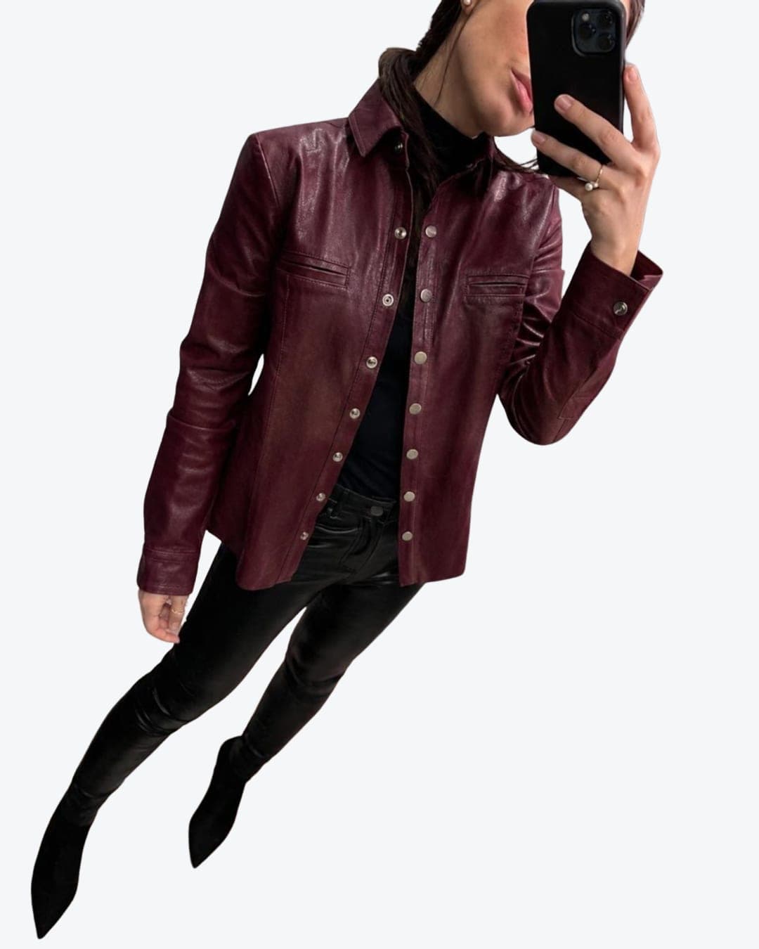 Chemise Clássica em Couro Italiano - Linha FELIX Leather